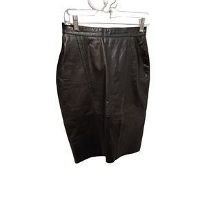 Arlando black leather knee high skirt size 8